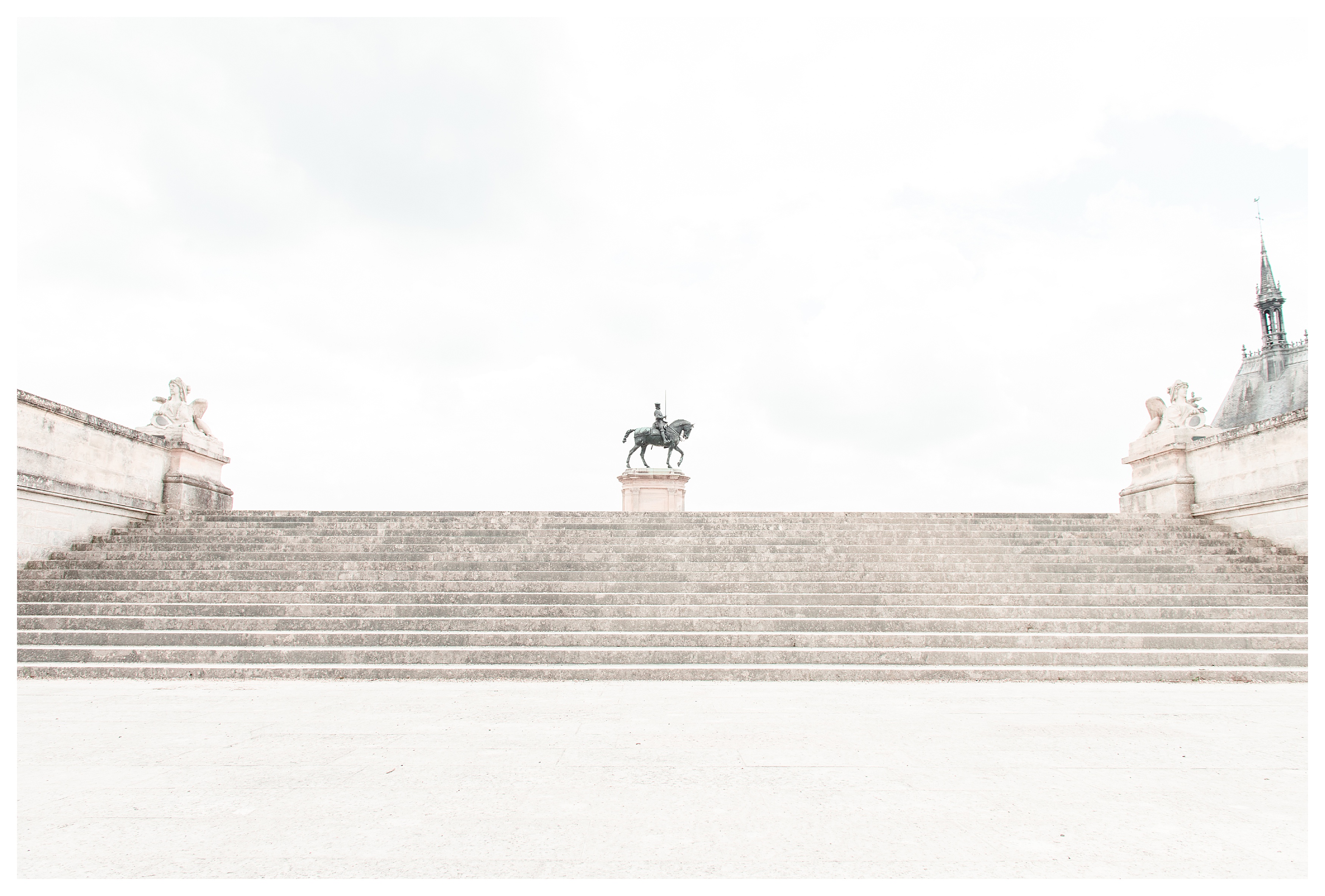 statue of a man on a horse at the château de chantilly