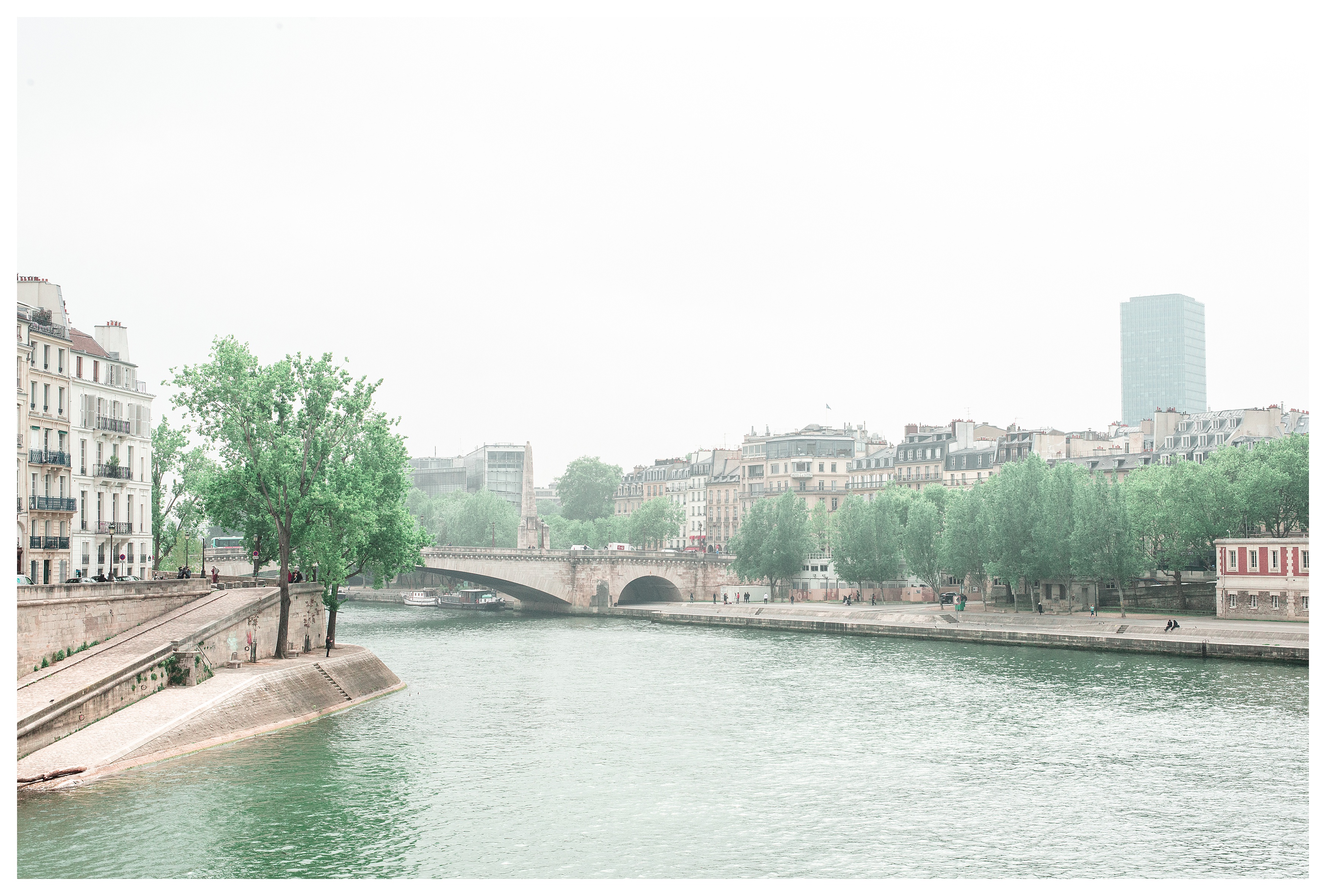 the view of the seine river and the right bank from ile saint louis is spectacular 