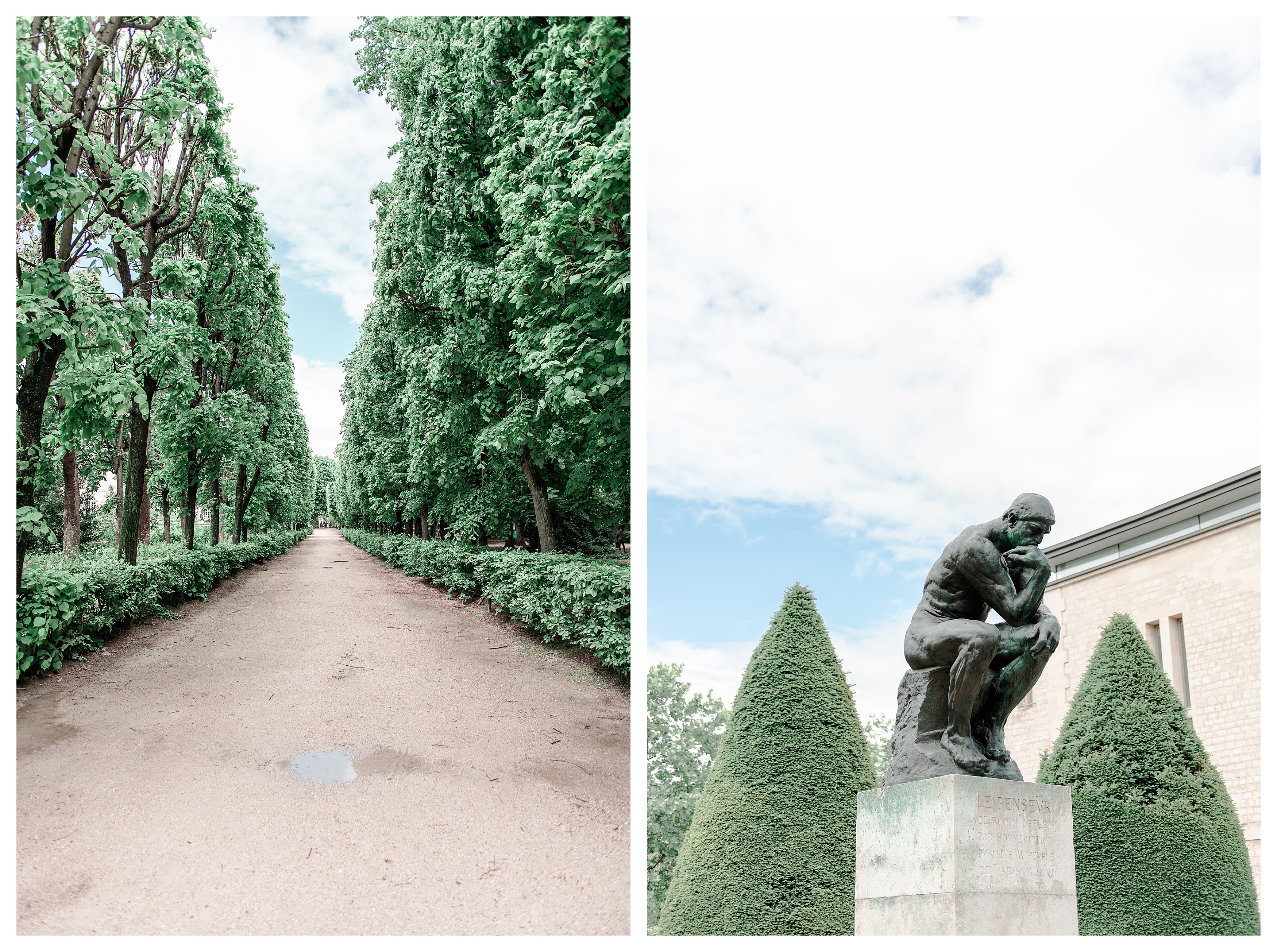 the thinker, known as le penseur, in the gardens of the rodin museum paris