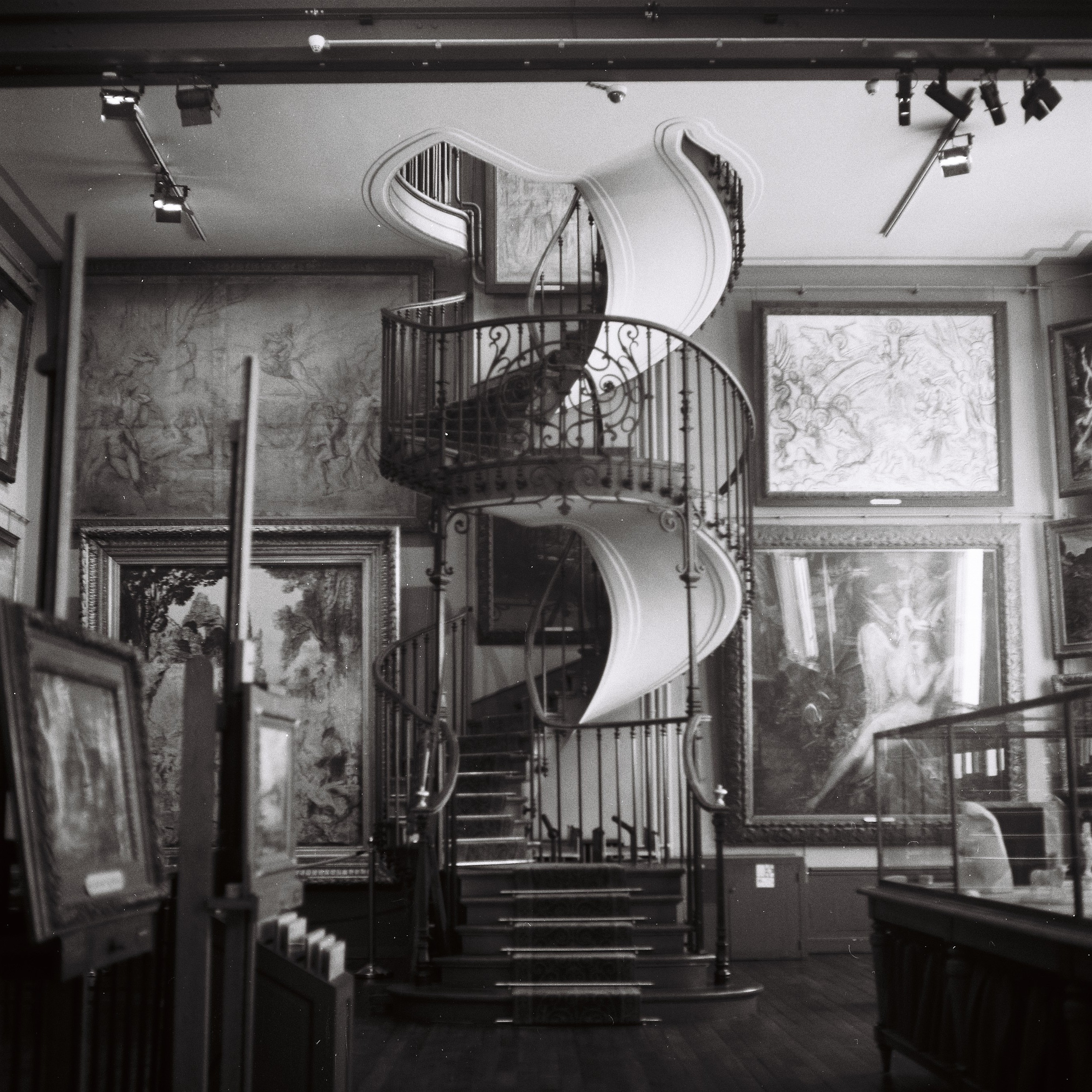 the famous spiral staircase at musée gustave moreau in the artist's atelier