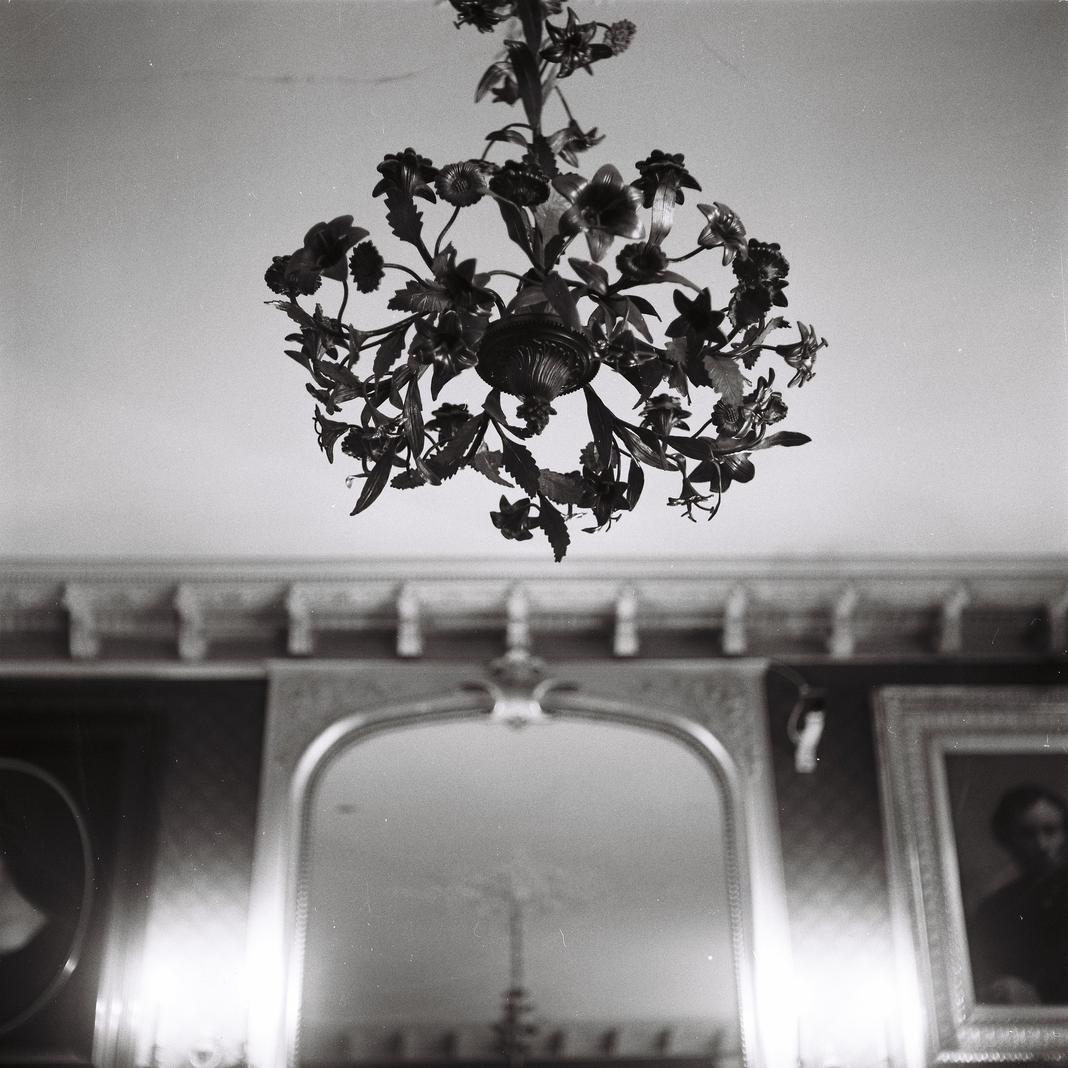 an intricate floral chandelier at the musée gustave moreau in the artist's apartments 