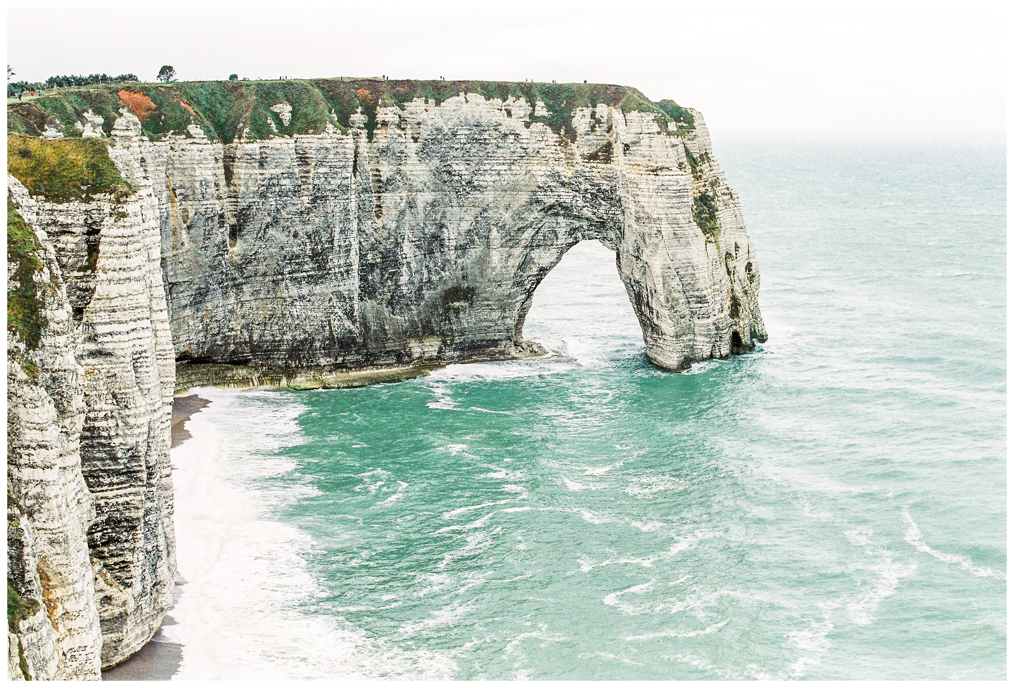 the famous arched cliff of etretat, normandy, france 