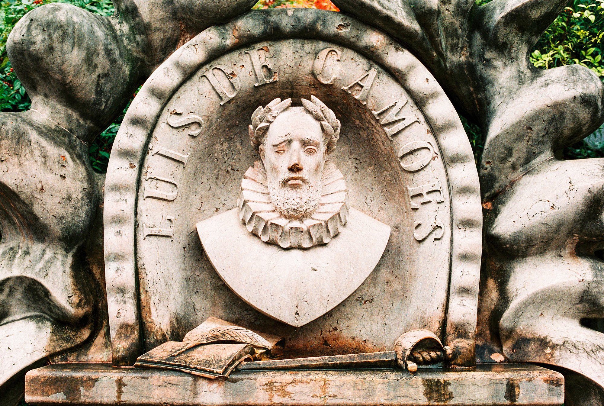 Statue of poet Luis de Camoens in Paris 